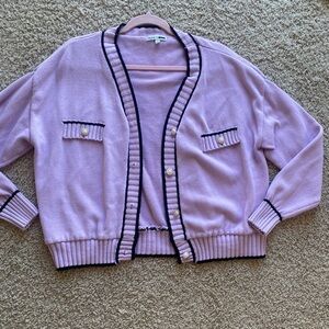Pearl Button Lavender Cardigan